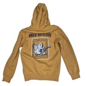 NWT True Religion Radiant Buddha Zip Hoodie Honey Mustard Sz S $119